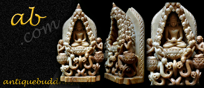 Extremely Rare 19C Alabaster Mandalay Burmese Buddha #CA1011